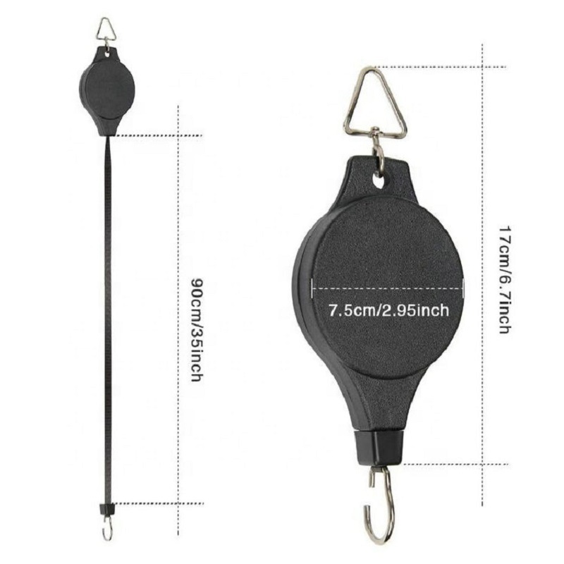 Retractable Plant Pulley Hanger With Gold Metal Ceiling Plant Hooks Heavy Duty Hanging For Garden Baskets Pots And Birds Feeder