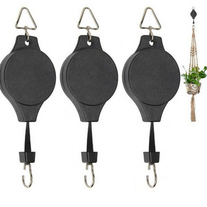 Retractable Plant Pulley Hanger With Gold Metal Ceiling Plant Hooks Heavy Duty Hanging For Garden Baskets Pots And Birds Feeder