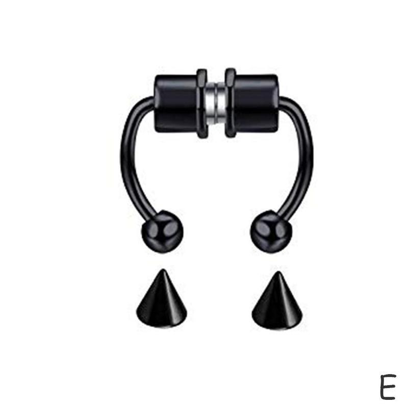 Magnetic Nose Ring for Women Men Reusable Alloy False Nose Hoop Jewelry for Party Bar