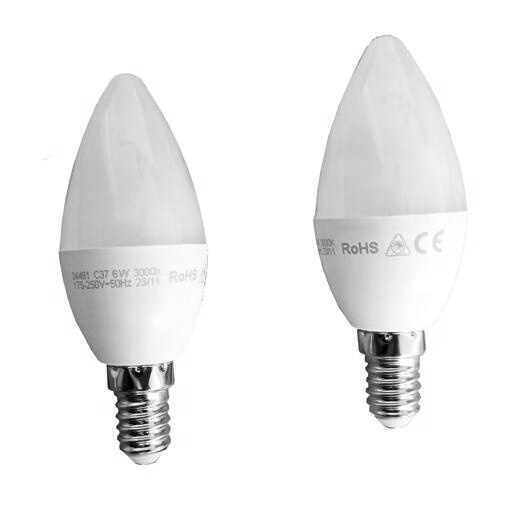 High Quality 6W 3000K E14 LED Candle Light Bulb for Chandeliers Pendant Lights with CE & ROHS