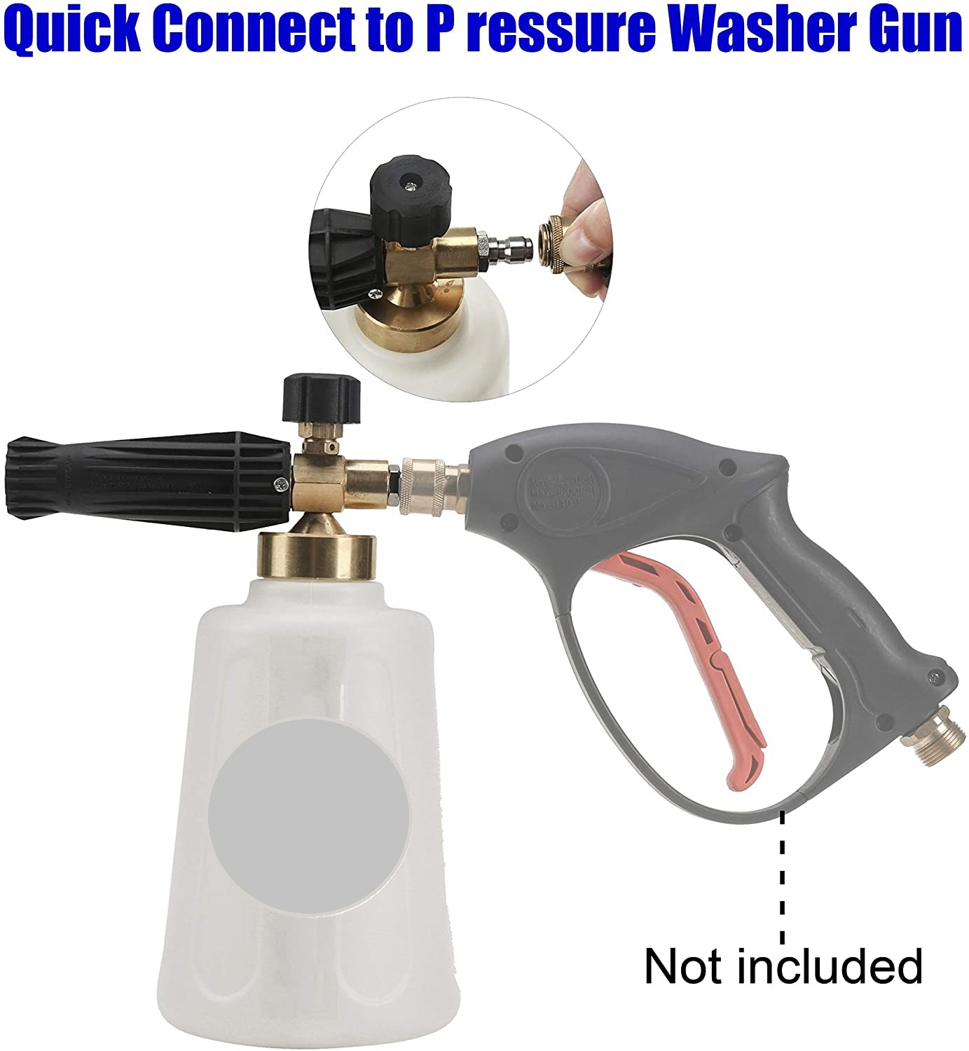 Promotional High Pressure 3200PSI Washer for Car wash cleaning 1/4 Inch snow foam lance cannon sprayer