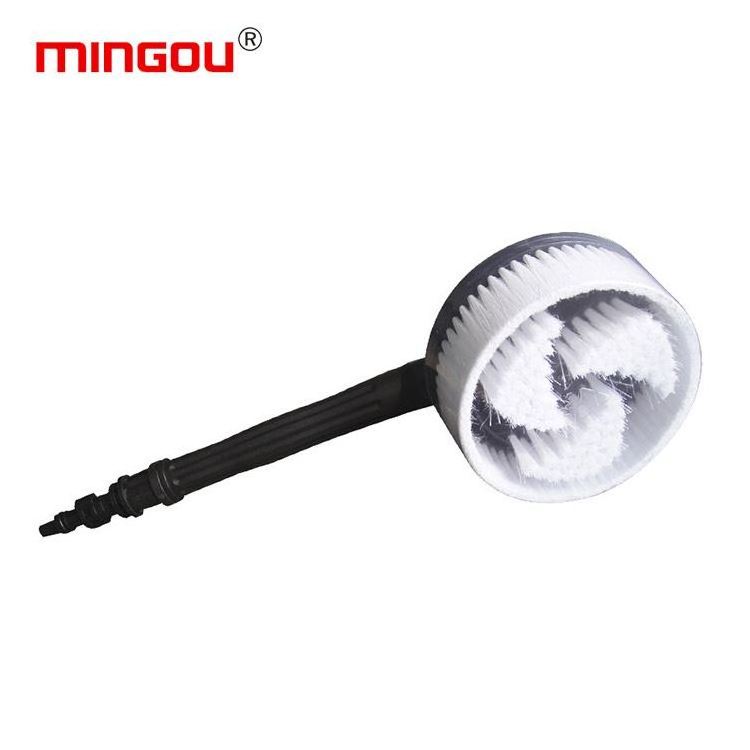 hot sell wheel brush handle rotary round high pressure washer dust brush/car washer cleaning brush