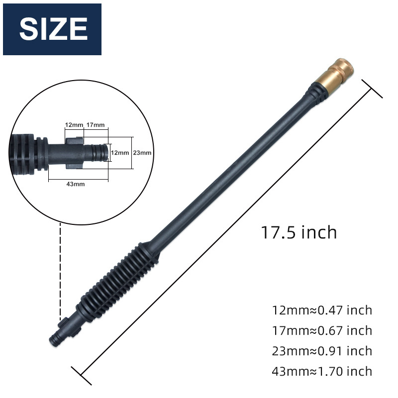 high pressure cleaning M22*1.5 160bar water gun with brass quick connection rod