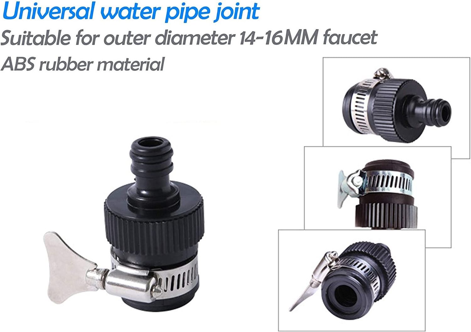 Tap Connector Universal Adjustable Adapter Hose Pipe Fitting for Kitchen Gardening Car Washing Cleaning