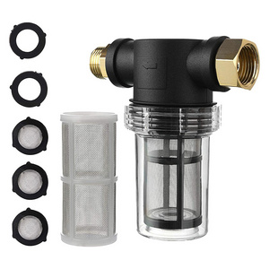 Garden Hose Filter Attachment 40 Mesh for Outdoor Gardening Inlet Water Pressure Washer Car Wash Garden Hose 3/4GHT