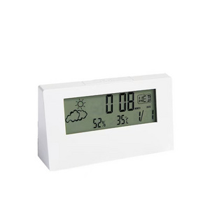 LED weather station display alarm clock promotional household Temperature Indicator with humidity transparent LCD table clock