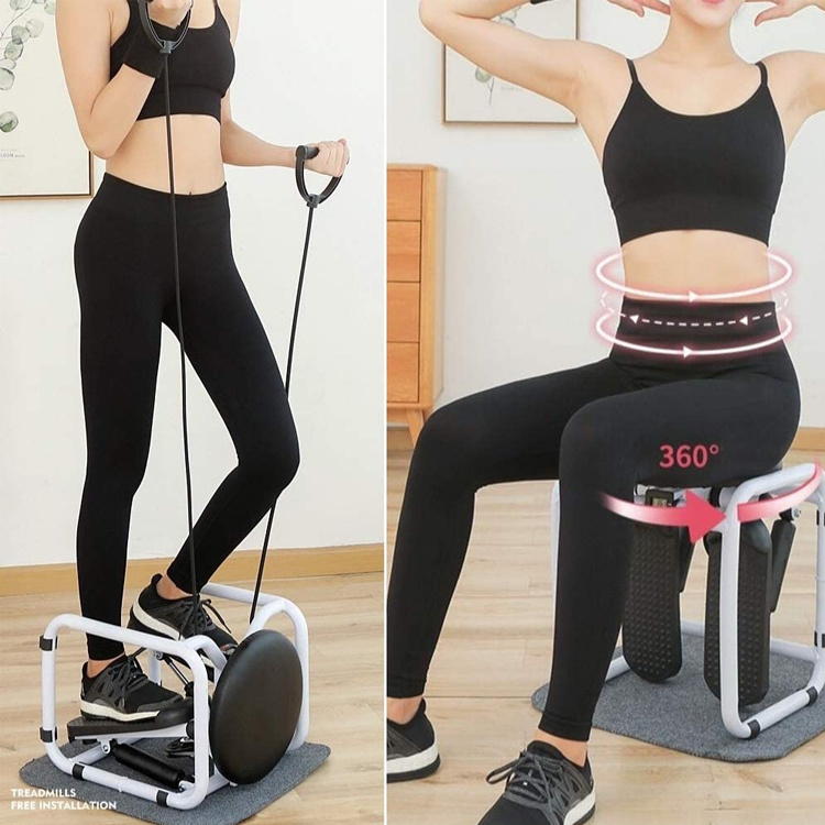 Korea Fitness Equipment Home Use Stepper Desk Multi-Functional Mini Stepper Twist Stepping Machine with Resistance Bands