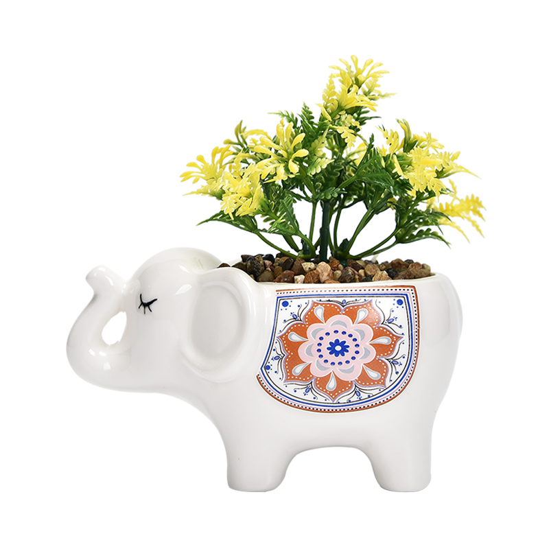 ceramic succulent flower plant pot Cute cartoon pot colorful elephant pot