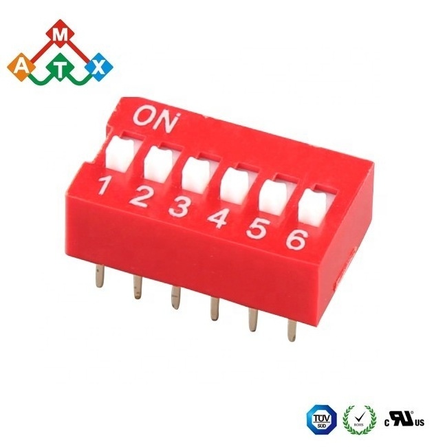 Slide DIP switch with 2.54mm pitch 1 2 3 4 5 6 7 8 9 10 11 12 position connector