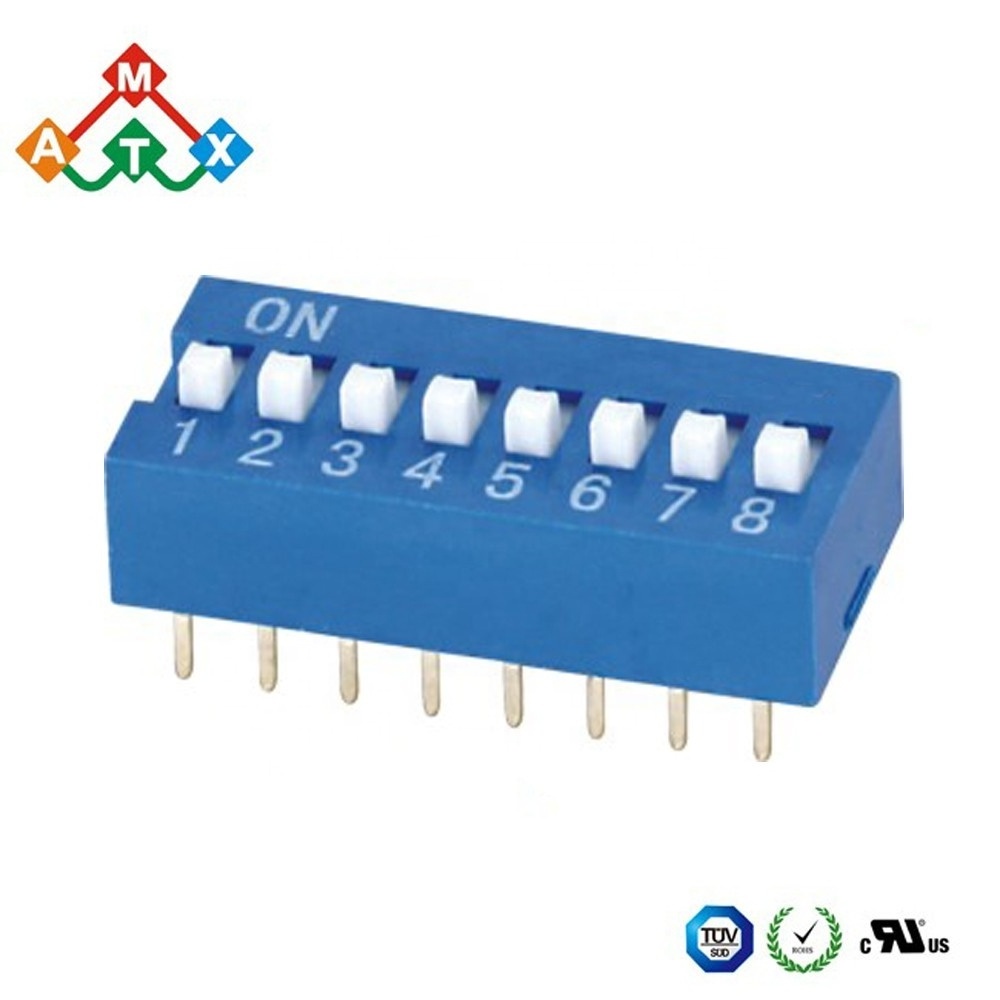 Slide DIP switch with 2.54mm pitch 1 2 3 4 5 6 7 8 9 10 11 12 position connector