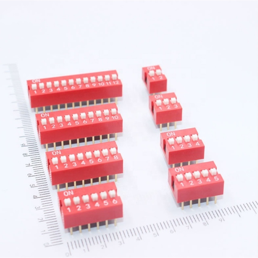 Slide DIP switch with 2.54mm pitch 1 2 3 4 5 6 7 8 9 10 11 12 position connector