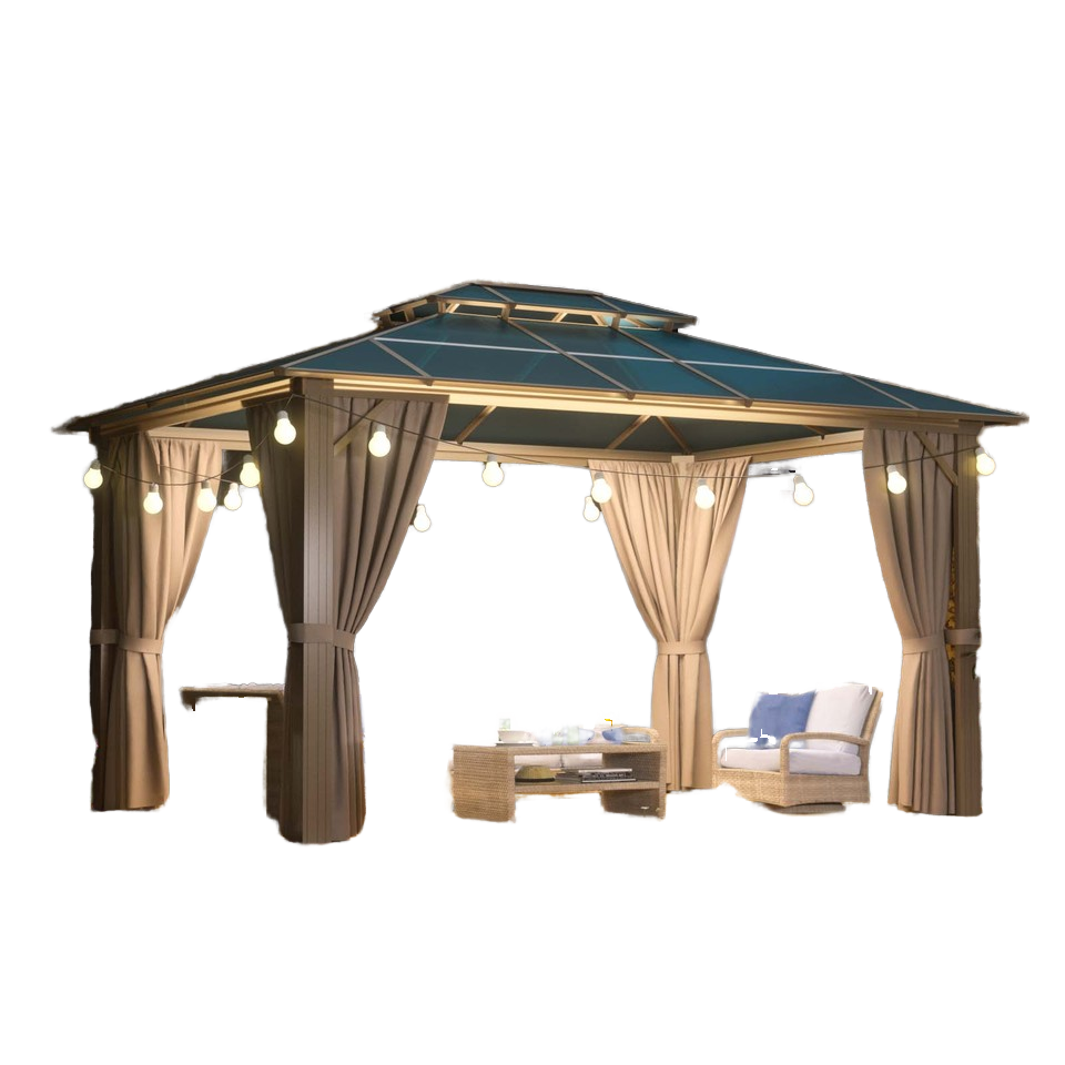 Wholesale Double Polycarbonate Garden Pavilion Pergola Luxury Aluminium Outdoor Gazebos