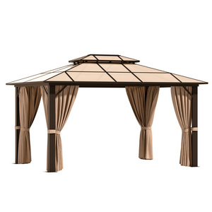 High Quality Single Topped Pergola Outdoor Garden Gazebo with Polycarbonate Roof Powder Coated Frame