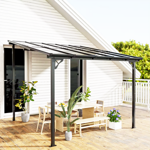 10x14 Louver Wall Mounted Gazebo Pergola