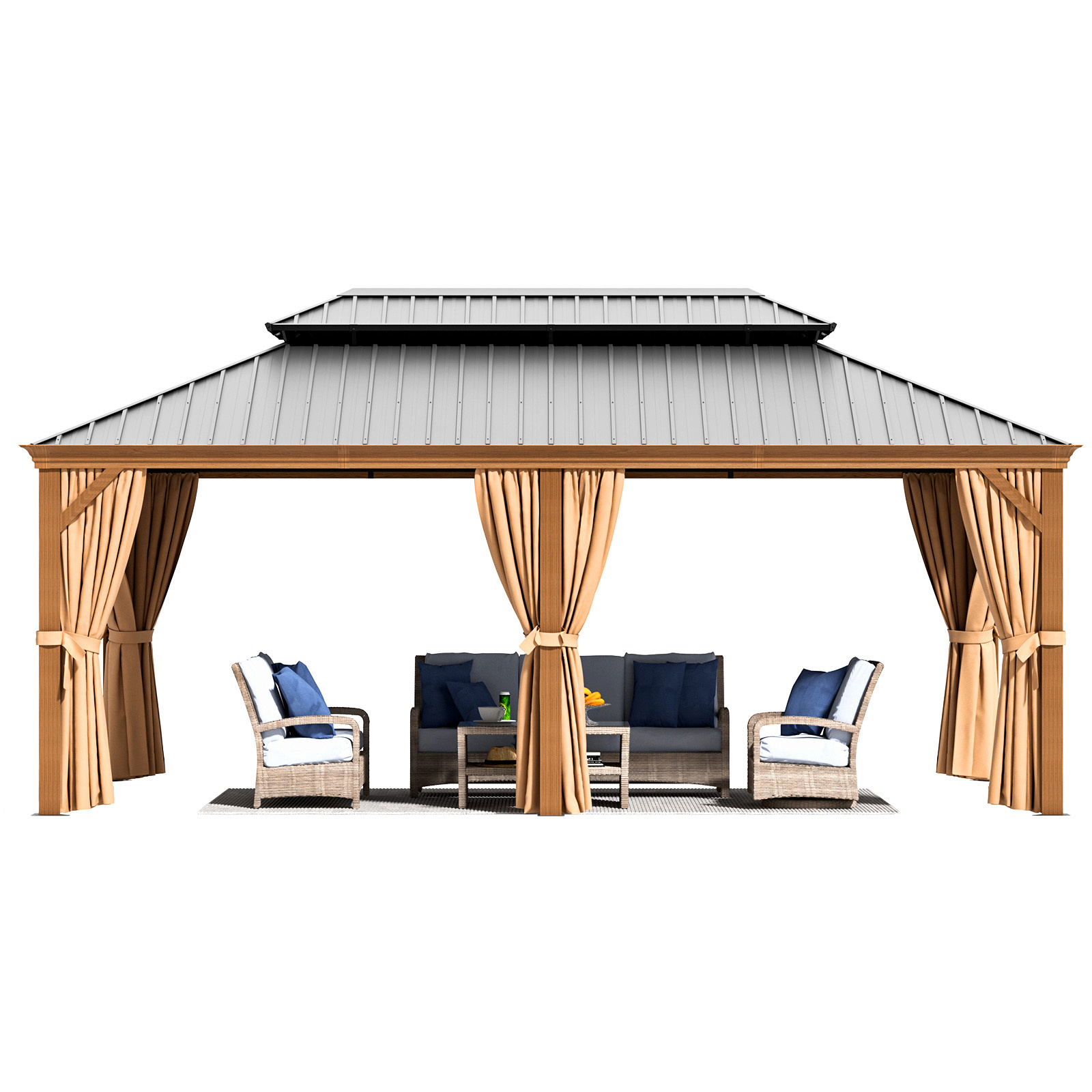 Double Roof Design 12x20'GAZEBO metal Patio Gazebo