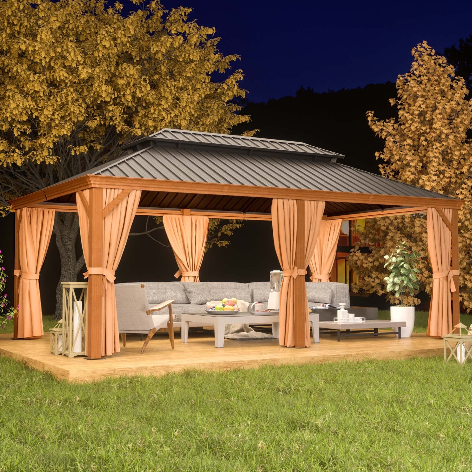 Double Roof Design 12x20'GAZEBO metal Patio Gazebo