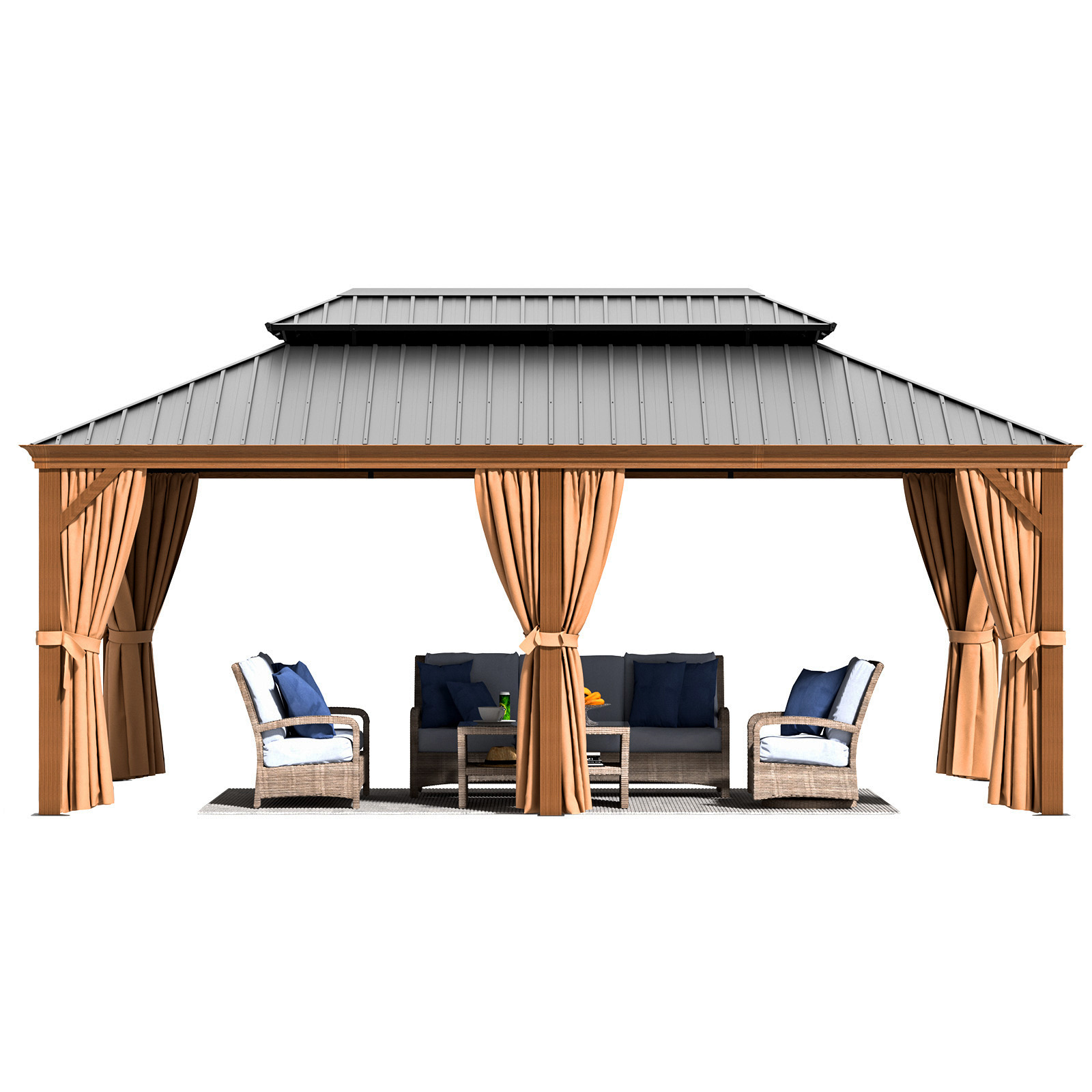 12x20FT patio gazebo outdoor waterproof gazebos canopy rust free pergola steel gazebo