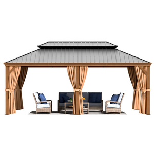 Double roof design 12x20FT hard top gazebo heavy duty gazebo for beach patio Garden