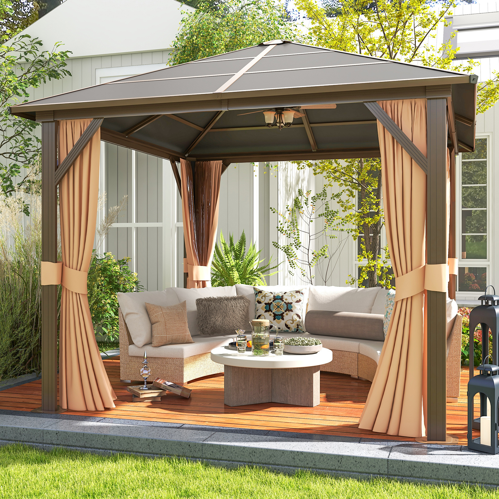 Ningbo manufacturers waterproof gazebo aluminium outdoor polycarbonate roof gazebo