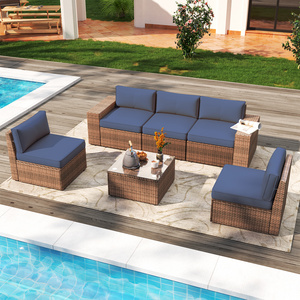 Rattan Patio Furniture Set With Fire Pit Table Ratan Set Garden Furniture Outdoor Modern Garden Furniture