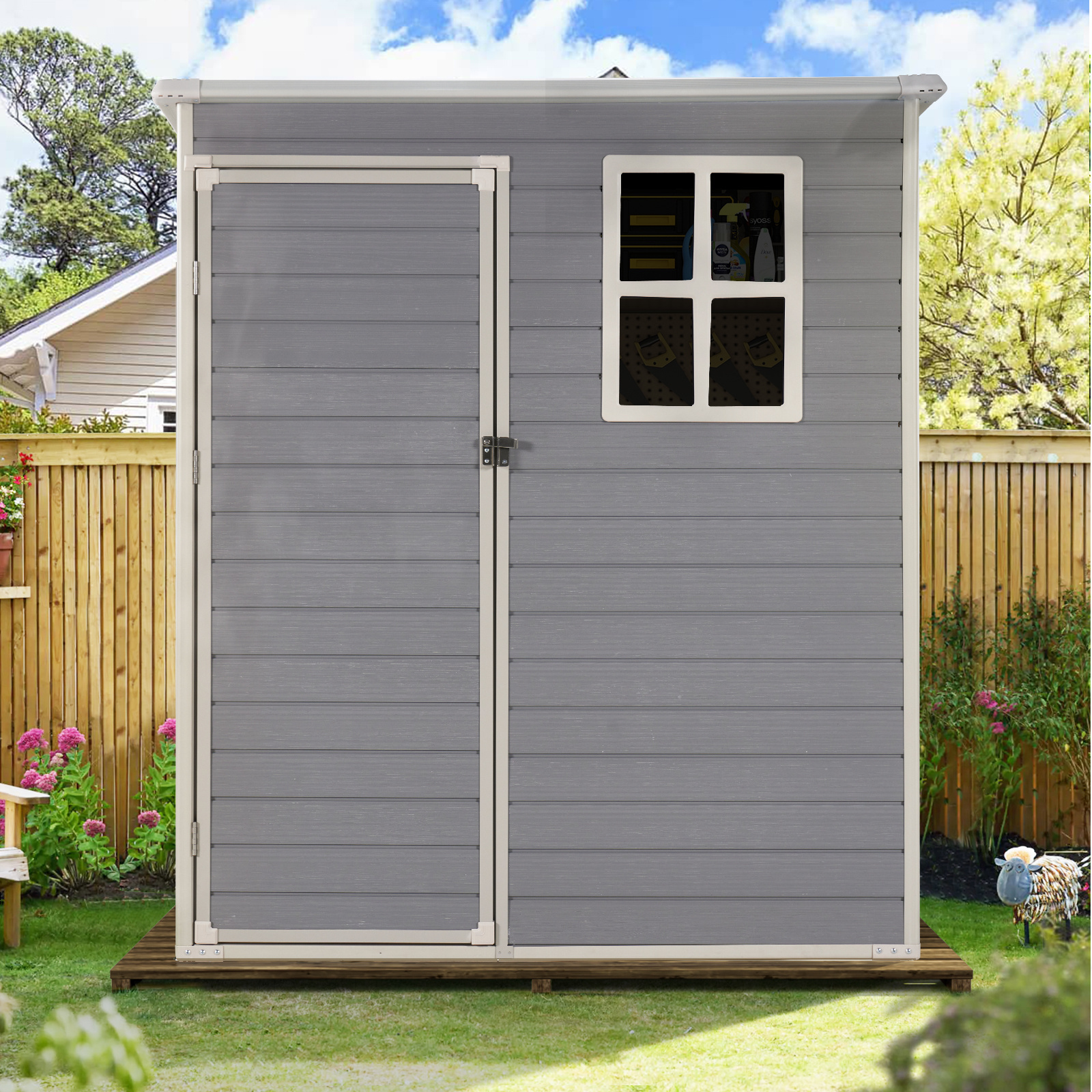 High Quality Custom PP Outdoor Storage Garden Shed Waterproof Carport with Easy Assembly & Rot Proof Resin Frame