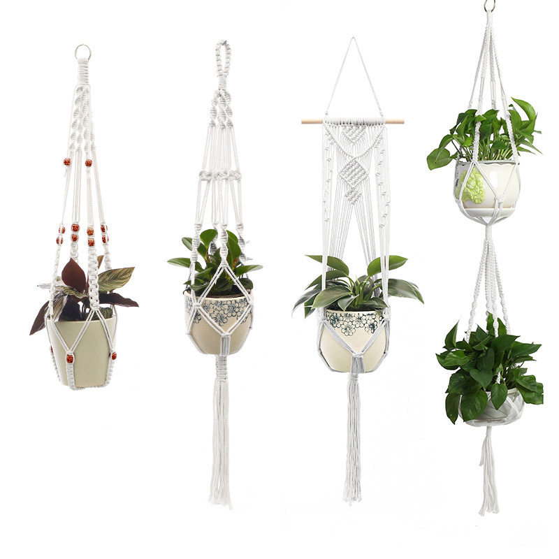 Macrame Plant Hanger Net Hanging Planter Flower Pot Hangers for Indoor Wall and Window Ceiling Boho decoration