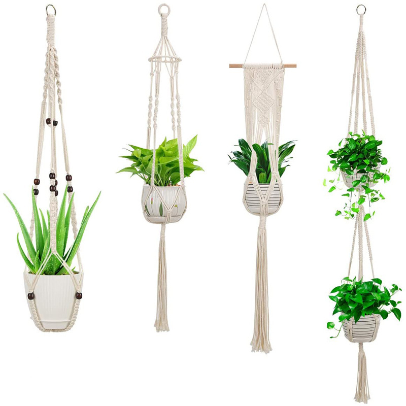 Macrame Plant Hanger Net Hanging Planter Flower Pot Hangers for Indoor Wall and Window Ceiling Boho decoration