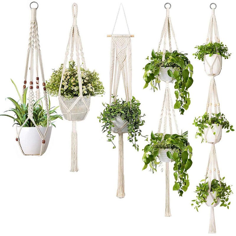 Macrame Plant Hanger Net Hanging Planter Flower Pot Hangers for Indoor Wall and Window Ceiling Boho decoration