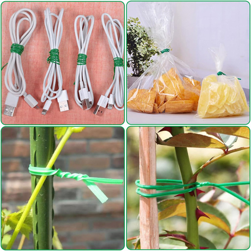 200M Perfect Reusable Plant Wire For Garden soft Twist Tie  With Cutter Reusable Stwhitrong Tie Plant Twist Tie with Cutter