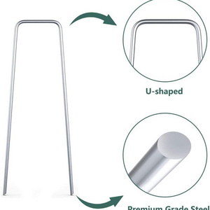 Galvanized steel garden stakes staples securing pegs for weed mat U-shaped pegs