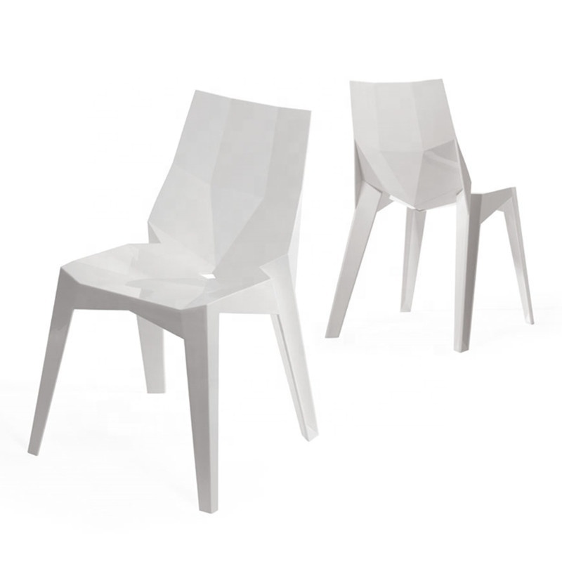 Modern unique stackable designer dining room chair plastic without arms