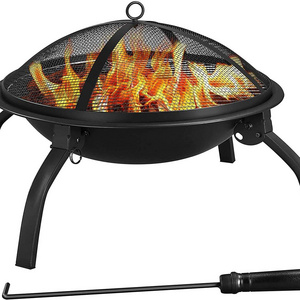 Camping Moons Wood Burning fire pit garden with Wood Grate and Spark Screen