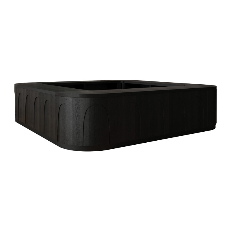 New Arrival Commercial Furniture Nature Wooden Durable Table Fast Food Restaurant Black Bar Counter Design