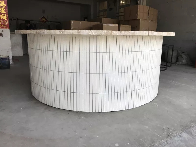 Luxury Designs Wedding Vintage Reclaimed Wood Top White Base  Semi Circle Retail Bar Counter Outdoor For Event