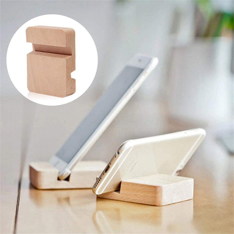 Wholesale Custom Desk Mobile Phone Stand Wooden Cell Phone Holder