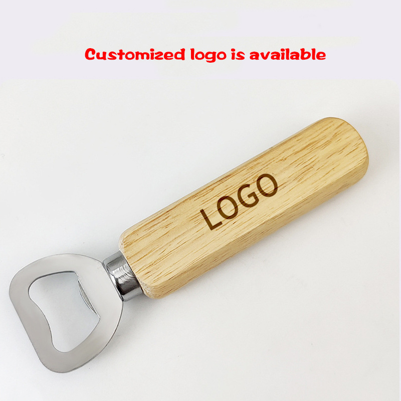 Wholesale Custom Portable Wood Handle Metal Stainless Steel Wooden Travel Corkscrew Beer Bottle Opener