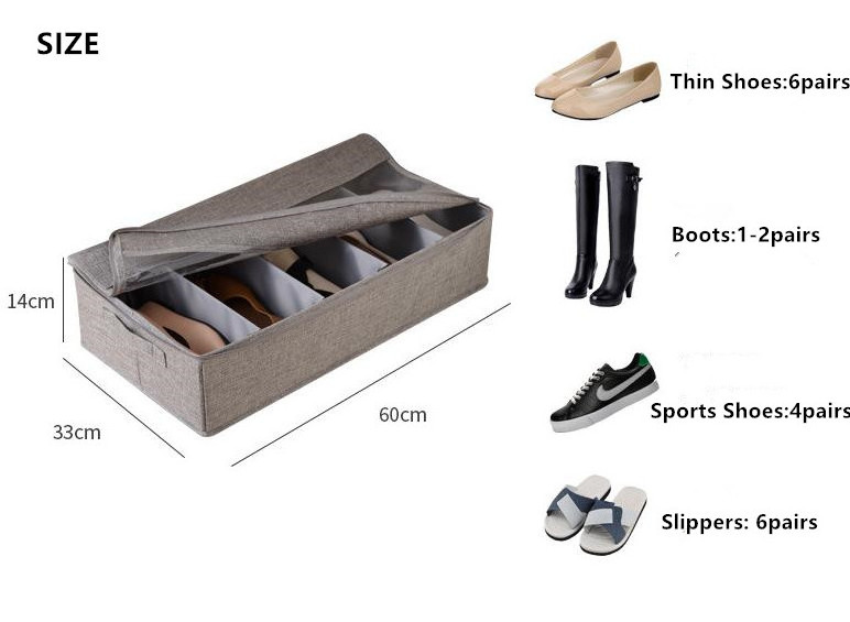 MTS Great Space Saver for Your Closet, Underbed Storage Solution for Kids Men & Women Fabric Shoe Storage Box