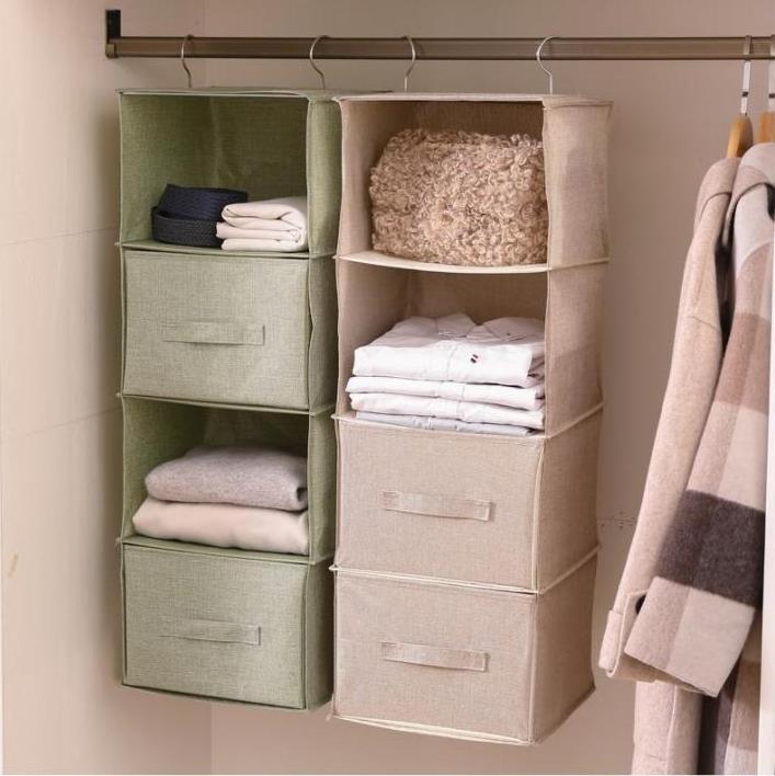 MTS Hanging Closet Organizer with Drawers Space Saver Hanging Storage Drawer