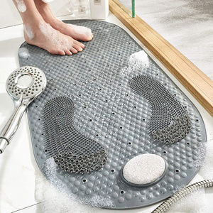 Foot Scrubber Shower Mat with Pumice Feet Scrub Stone Non Slip Bath Mat with A Pumice Stone for Feet Massage