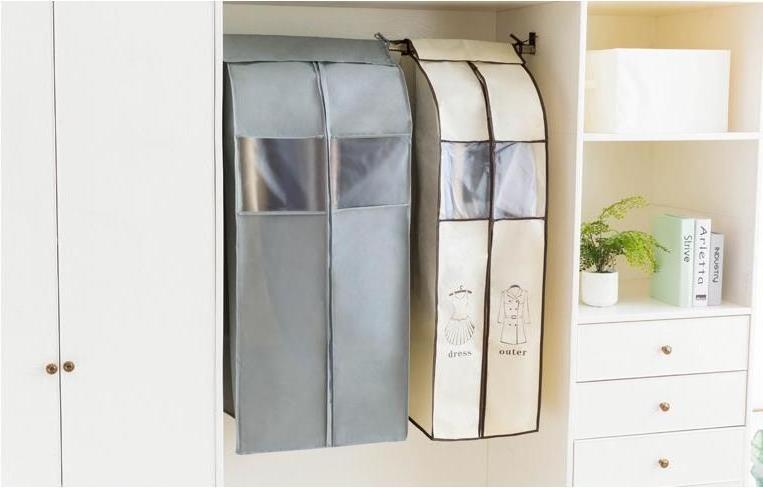 MTS With Clear PVC Windows Well-Sealed Garment Rack Cover Hanging Garment Bag Closet Organizer Storage