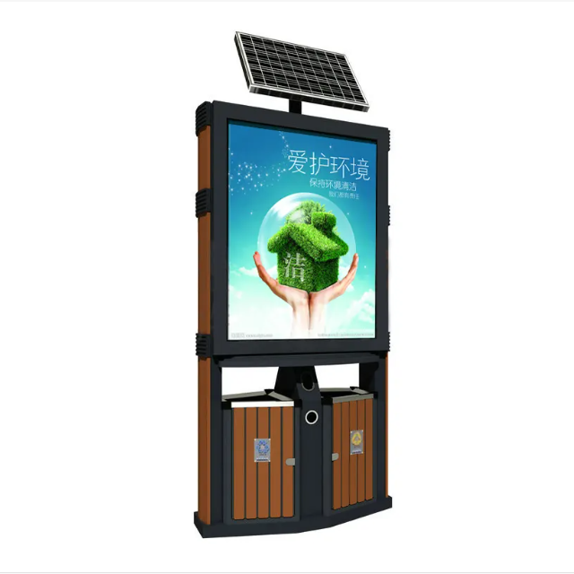 New Design Outdoor Solar Power Factory Direct Bus Stop Bus Shelter Road Billboard LED Light Box Scrolling System Advertising