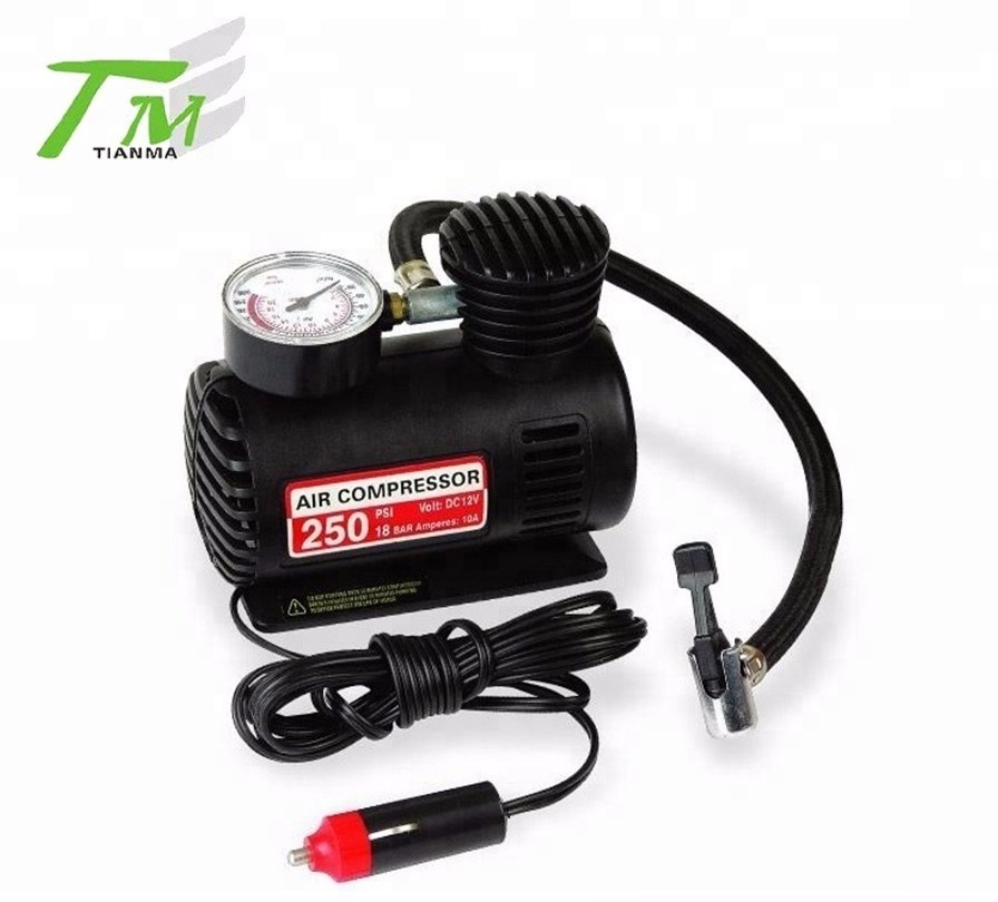 Mini car tire air pump 12V tire inflator gauge air compressor car inflator