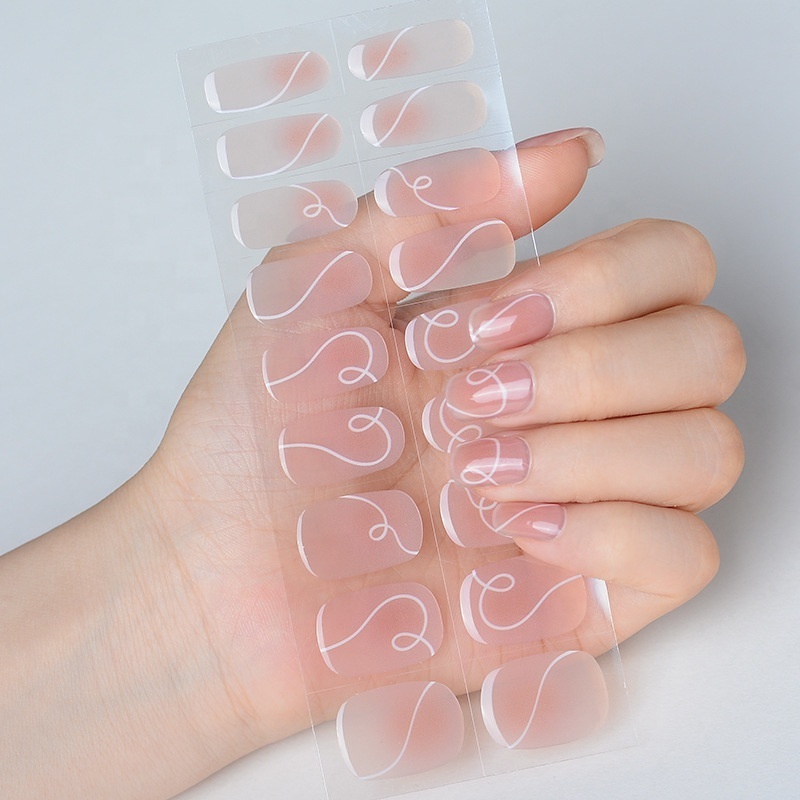 Hot Selling  gel nail sticker Full Cover gel wraps waterproof Gel Nail Sticker