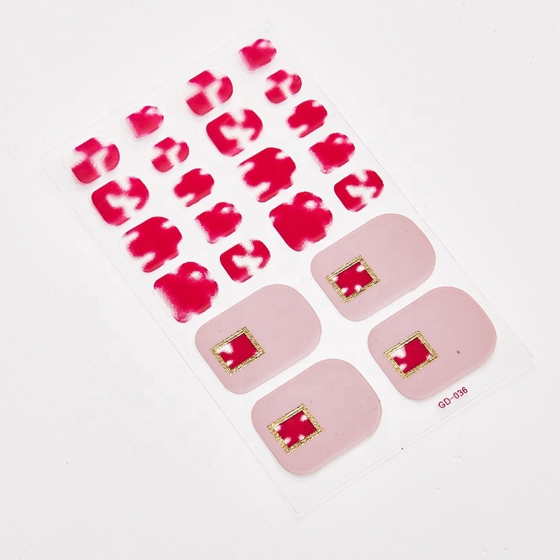 Wholesale fashion 3d flower nail foot sticker  Environmentally safe easy use nail art foot sticker