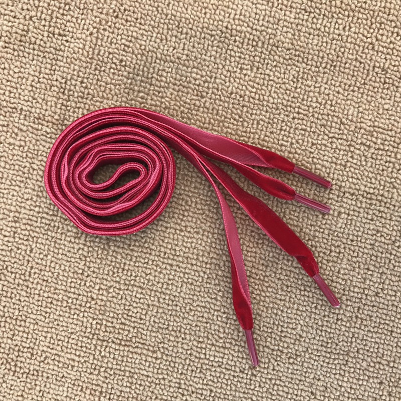 Velvet silk shoelaces 16mm width 80-180cm flat shoe laces colorful flat shoelaces for leather shoelaces