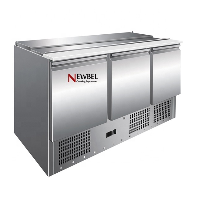 Newbel S902 Top Saladette refrigeration sandwich prep tables Salad fridge bar equip Salad Pizza counter refrigerator display