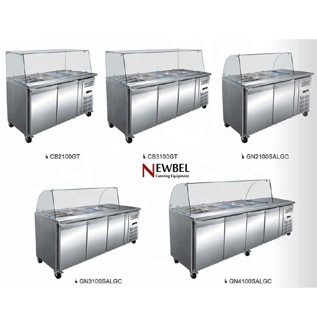 Newbel CB3100GT Salad bar pizza work table/Prep pizza counter refrigerator/Pizza refrigerated table bench