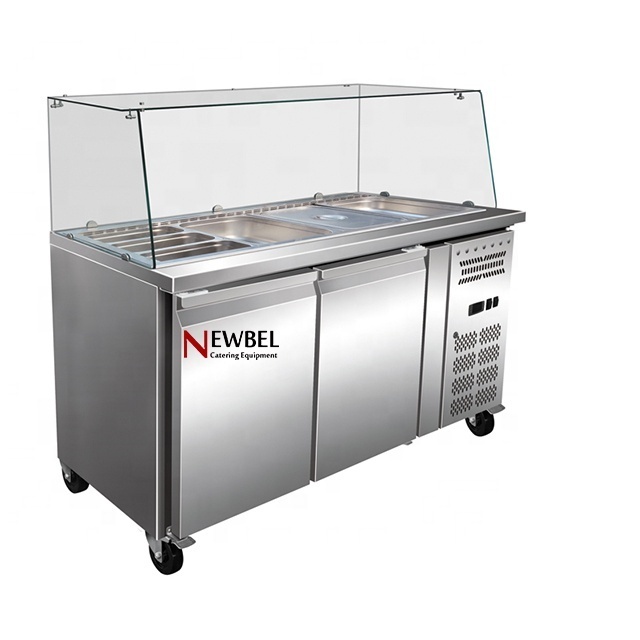 Newbel CB3100GT Salad bar pizza work table/Prep pizza counter refrigerator/Pizza refrigerated table bench