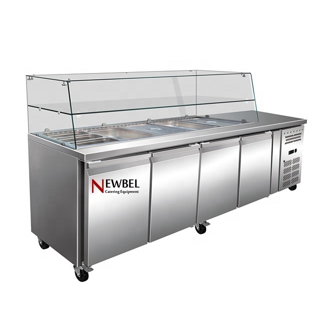 Newbel CB3100GT Salad bar pizza work table/Prep pizza counter refrigerator/Pizza refrigerated table bench