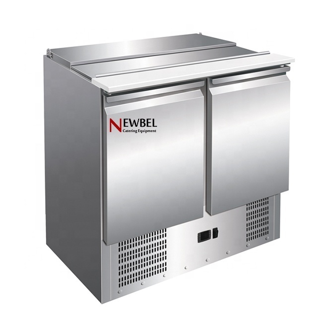 Newbel S902 Top Saladette refrigeration sandwich prep tables Salad fridge bar equip Salad Pizza counter refrigerator display